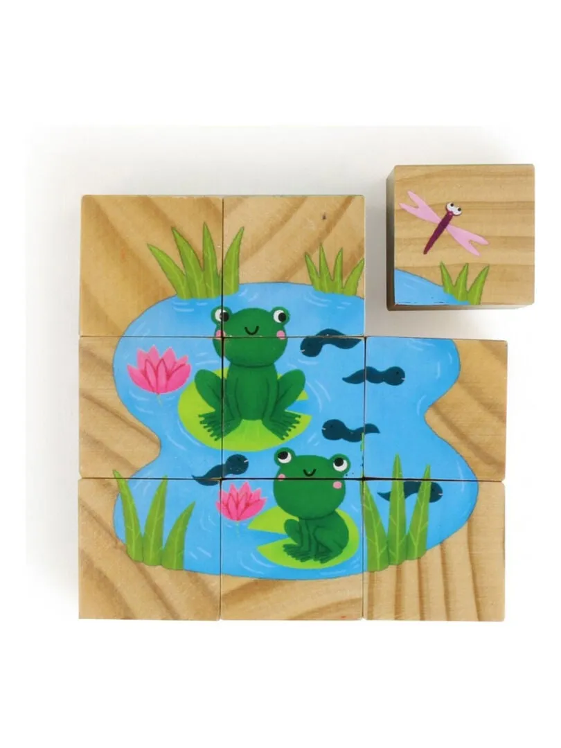 9 Cubes En Bois Animaux Vilac - N/A