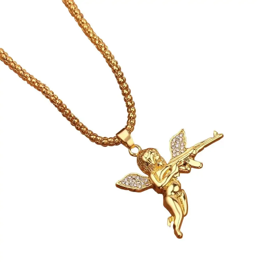 COLLIER MILITAIRE - ANGE DE GUERRE (OR)