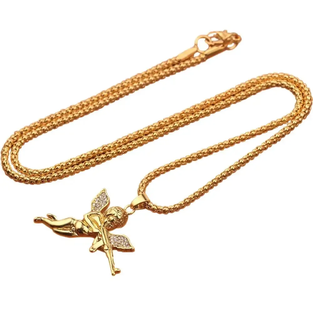 COLLIER MILITAIRE - ANGE DE GUERRE (OR)