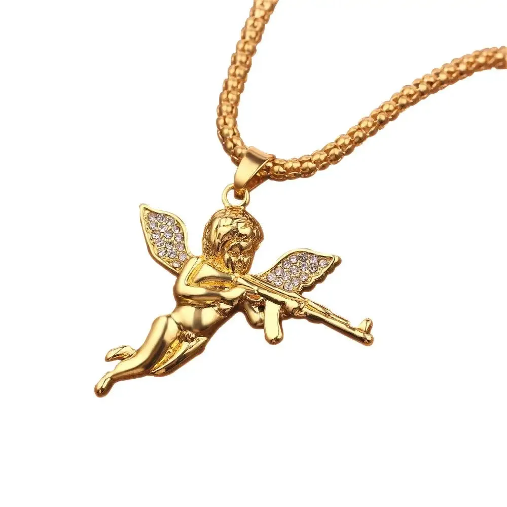 COLLIER MILITAIRE - ANGE DE GUERRE (OR)