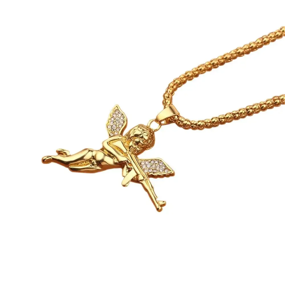 COLLIER MILITAIRE - ANGE DE GUERRE (OR)