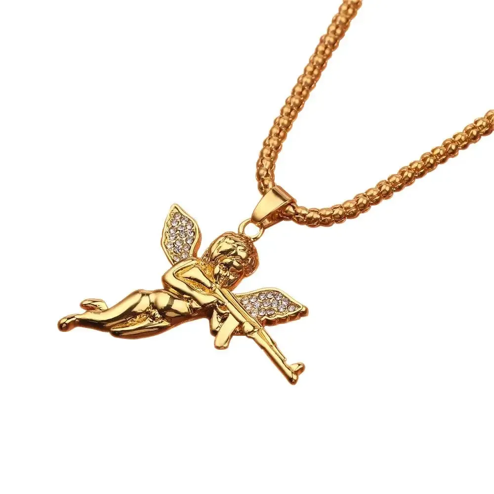 COLLIER MILITAIRE - ANGE DE GUERRE (OR)